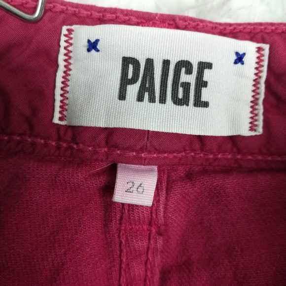 Paige Womens Shorts Shortie Denim Cut Off Mini Red Low Rise 2‎ 1/2" Inseam 26 - Picture 6 of 8